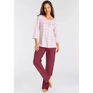 Vivance Dreams by Lascana Pyjama Set, 2 Stk. mit gestreiftem Oberteil, pink, rot, gestreift