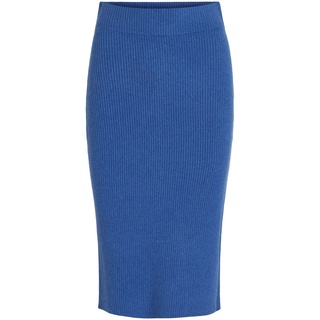 Vila Damen Viril Pencil Hw Knit Skirt - Noos Rock, Lapis Blue/Detail:Dark MelangeL