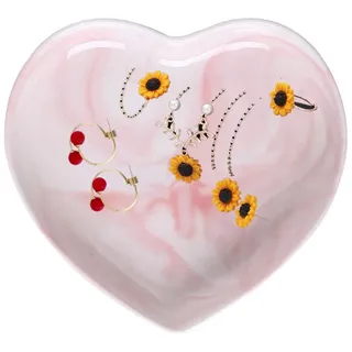 Cabilock Herzförmiger Keramikteller für Obst und Salat, Elegant, Rosa | Kreatives Design, für Bankette und Restaurant, Geeignet für Pizza und Sushi, als Haushaltsgeschirr