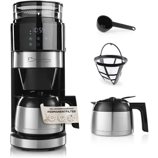 Barista Kaffeemaschine mit digitalem Touch-Display 800W schwarz mit Mahlwerk + Isolierkanne