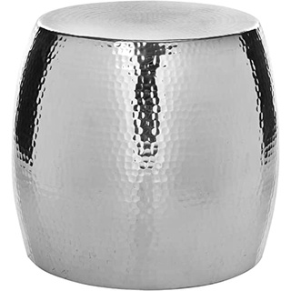 SAFAVIEH Decorative Stool Metal Stool, in Silver, 40 X 40 X 40