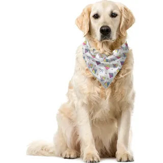ABAKUHAUS Jahrgang Haustier Bandana, Klassisches Memphis Entwurf, 40x40 cm, Mehrfarbig