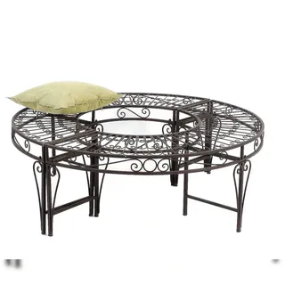 DanDiBo Ambiente Rundbank 135 x 46 x 135 cm Braun