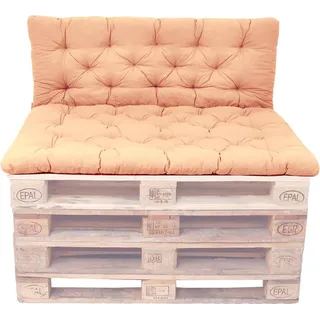 Ambientehome Palettkissen mit Rückenlehne grau - Sitzkissen 120 x 80 - Rückenkissen 120 x 60 cm - für drinnen und draußen - komfortables Material Palettkissentset