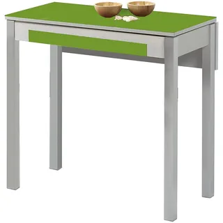 ASTIMESA Küchentisch, Metall, Grün, 80 x 40 cm, ausziehbar 80 x 60 cm