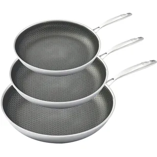 hensslers Pfannen-Set 3-tlg. 20 cm + 24 cm + 28 cm silber