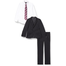 G.O.L. Jungen Bekleidungsset 4-tlg. Anzug, bestehend aus Sakko, Hose, Hemd, Krawatte, Gr. 140, Schwarz (black 2)