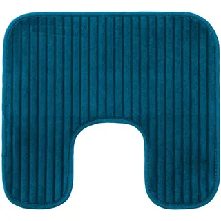 Gözze - Rutschfester Weicher Toilettenteppich in U-Form, 100% Polyester, 50 x 45 cm - Petrol