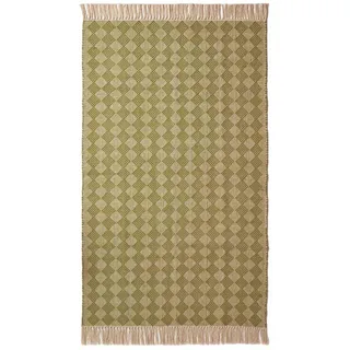 Homescapes Handwebteppich Lima geometrisch gemustert 90/150 cm , Grün , Textil , Rauten , Rechteckig , 90x150 cm , Teppiche und Böden, Teppiche, Webteppiche