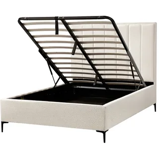 Beliani Polsterbett Creme, Textil, 140x200 cm