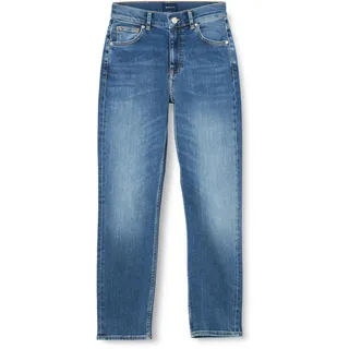 GANT Damen Cropped Slim Jeans, Mid Blue Worn in, 27W EU