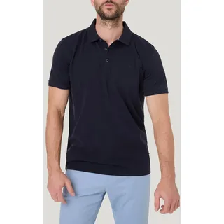 Poloshirt, Herren, Gr. 4XL, blau (night sky), Piqué, Obermaterial: 100% Baumwolle, PIONEER AUTHENTIC JEANS, unifarben, slim fit hüftlang, Rippbündchen, Shirts Poloshirt, mit Logostickerei