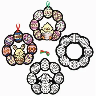 Baker Ross Ostern Kränze zum Anmalen, 10 Stück Oster-Basteln für Kinder (AX819)