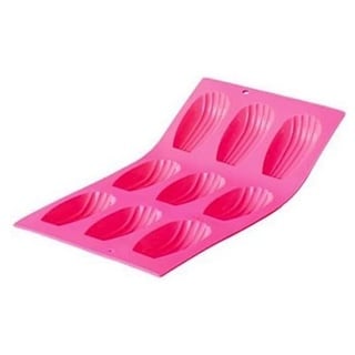 de Buyer Fauchon Moul'Flex 1950.02 Silikon-Backform, für 9 Madeleines, Pink