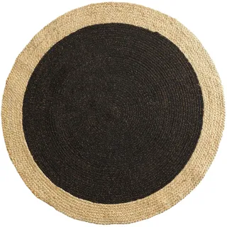 Douceur d'Intérieur Runde Matte, Baumwolle Jute, schwarz/Gold, (0) 120 cm