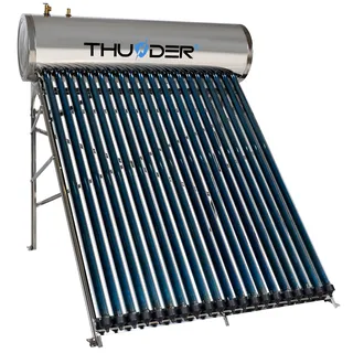 THUNDER Vakuumröhren Solarkollektor Heat Pipe 200 l 20 Röhren Solar Warmwasserbereiter Edelstahl SUS304 Warmwasserspeicher Solarsystem
