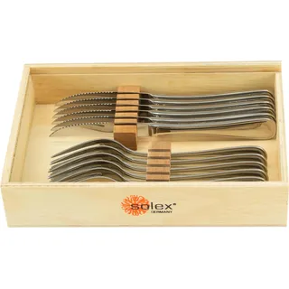 Solex Selina Steakbesteckset 12 teilig für 6 Personen in Holzbox