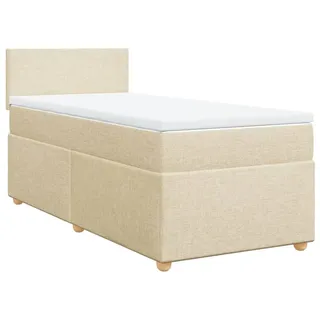 Boxspringbett mit Matratze Creme 80x200 cm Stoff - Creme