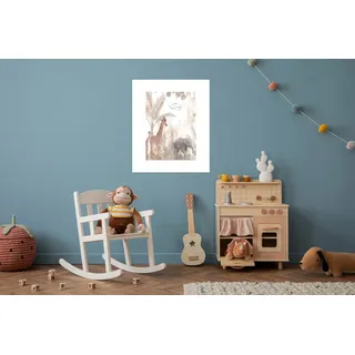 Bild mit Rahmen LÜTTENHÜTT "oder Poster, Tiere im Dschungel", bunt (farbe bild(er): bunt), B:50cm H:70cm T:0,2cm, Papier, Bilder, Bild mit Rahmen, HD Premium Druck