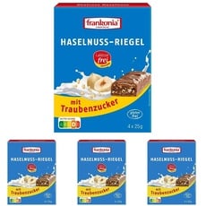 frankonia CHOCOLAT Riegel mit Traubenzucker laktosefrei & glutenfrei, Haselnuss, 25g (16er Pack)