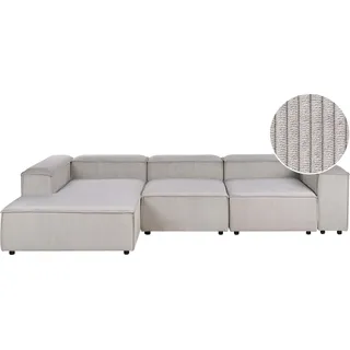 BELIANI Ecksofa Taupe Cord L-förmig 4-Sitzer Modulsofa mit Chaiselongue Rechtsseitig Wohnzimmermöbel Modern Wohnzimmer Wohnecke Sitzecke - Beige, Schwarz