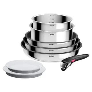Topfset Tefal Ingenio Cook Eat L881S804 8-teilig Edelstahl antihaft - Silber