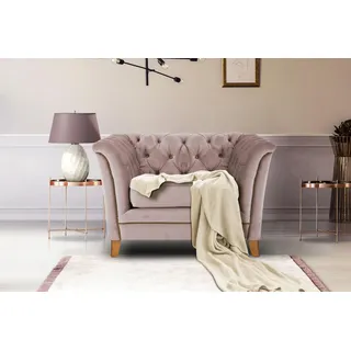 Home affaire Sessel »Newport modernes Chesterfield« mit Knopfheftung im Rücken, Keder und feinen Armlehnen, beige