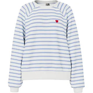 Pieces Greta Sweatshirt Gestreift Cloud Dancer/Hydrangea 34