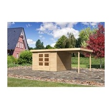Karibu Holz-Gartenhaus Boras Flachdach Unbehandelt 298 cm x 302 cm