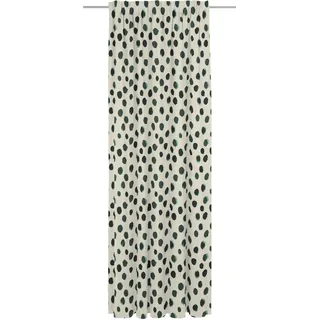 Vorhang ADAM "Dots" Gr. 2, grün, B:142cm H:175cm, Jacquard, Baumwolle, Leinen, Gardinen, Vorhang, aus Leinen und Bio-Baumwolle