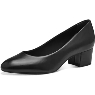 TAMARIS Damen Pumps Leder Blockabsatz; Black Leather/schwarz; 39 EU