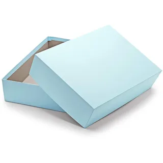 Geschenk- und Aufbewahrungsbox DIN A4 - Karton mit Deckel - 1 Stück - Farbe: Hellblau (Blau) - 302 x 213 x 70 mm