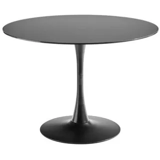 Carryhome Esstisch , Schwarz , Metall, Glas , rund , Säule, rund , 110x76x110 cm , Esszimmer, Esstische, Esstische Glas