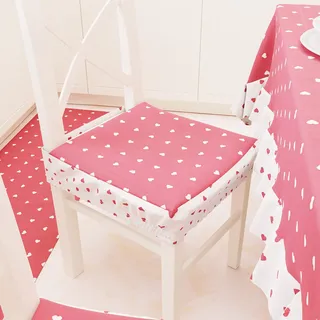 PETTI Artigiani Italiani - Kissen für Küchenstühle mit Gummiband, 2 Stück, Stuhlkissen aus Baumwolle mit Gummizug 40 x 40 cm – 2er-Set Herzen rot 100% Made in Italy