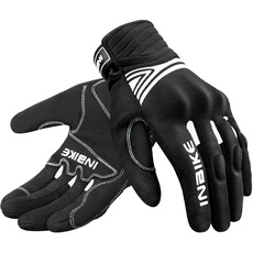 INBIKE Motorradhandschuhe Herren Damen Sommer Motocross Handschuhe Motorrad Fahrradhandschuhe Männer Vollfinger Schutz Atmungsaktiv Schwarz&Weiß XL