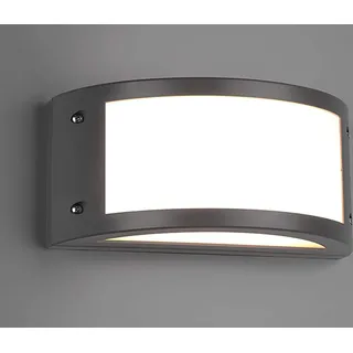 LED Außenwandleuchte halbrund Anthrazit Carportbeleuchtung Gartenlampe mit Strom - Schwarz