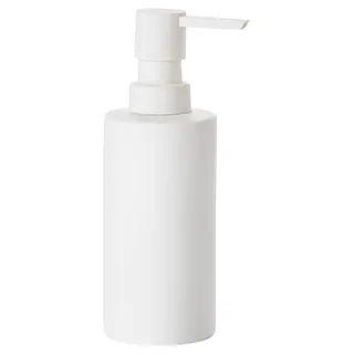 Zone Denmark Solo Seifenspender, Flüssigseifenspender, Badaccessoires, Porzellan mit Soft Touch-Beschichtung, 6x15,5 cm, 0,3 Liter, Weiß