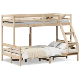 vidaXL Etagenbett 80x200/120x200 cm Massivholz Kiefer - Braun