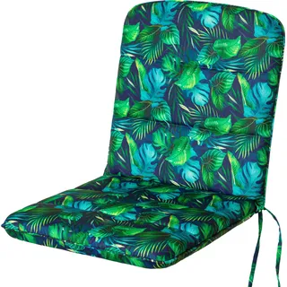PillowPrim Gartenmöbel Kissen, für Stuhle oder Liege, balkon, outdoor, Liegenauflage, Polster, Sofa, Rutschfeste Schicht, Blaue Blätter, 102 x 50 x 6 cm - Blau