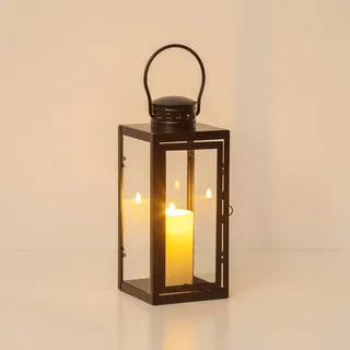 Staymoment Deko Laternen für Draußen Wetterfest: 24 cm Windlicht Laterne Outdoor als Balkon Garten Deko Grablaterne Friedhof Kerzenhalter Modern Tischdeko