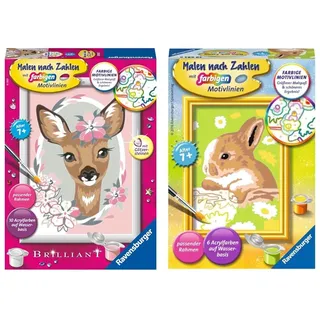 Ravensburger Malen Nach Zahlen - Süßes Reh & Häschen Flecki - Für Kinder Ab 7 Jahren