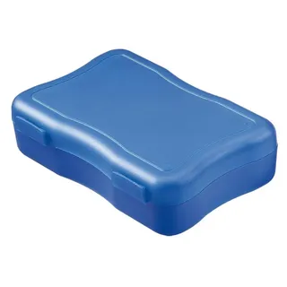 Brotdose "Wave" klein - BPA-freie Lunchbox mit Klickverschluss - Nachhaltige Pausenbox Germany für Kinder in Schule & Kindergarten - standard-blau PP - Blau