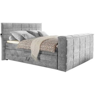 CARRYHOME Boxspringbett Silberfarben