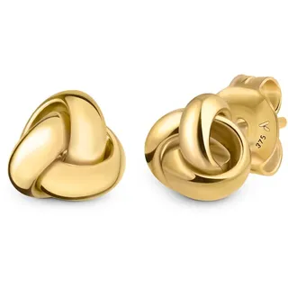 Amberta Echte Knoten Ohrringe für Damen aus 9K 14K Gold | Ohrstecker aus Massivem Gold im Keltischen Liebesknoten Design: Knoten Ohrstecker aus 9K Gold