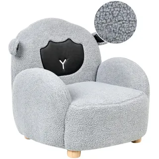 Beliani Kindersessel Grau Ula , Grau, Braun , Textil , 54x55x55 cm , Babymöbel & Kindermöbel, Babyzimmer, Kindersessel & Kindertische