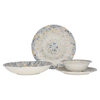 Bonna Geschirrset - Luca Mosaic - 24 teilig - 6 Personen - Porzellan - Bunt