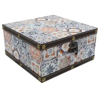 SAFE Schatztruhe Hochzeit Motiv Maurisch | Holztruhe, Geschenk-Box, Holzkiste Antik, Schatulle Holz | Hochzeitsgeschenke für Brautpaar Geldgeschenke | 18.5 x 18.5 x 8cm