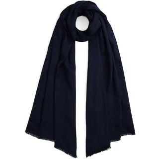 Tommy Hilfiger Schal »TH MONOGRAM« mit Fransen und TH-Monogramm, blau