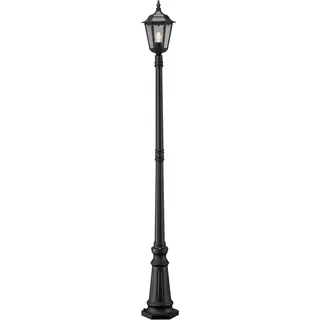 Konstsmide 7233-750 Mastleuchte / B: 25cm T: 25cm H: 220cm / 1x100W / IP43 / lackiertes Aluminium / matt-schwarz