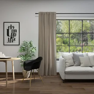 Neutex for you! NEUTEX FOR YOU "Linessa" Gr. 1, beige (sand), B:137cm H:245cm, Jacquard, Polyester, Gardinen, HxB: 245x137, Schal mit verdeckten Schlaufen